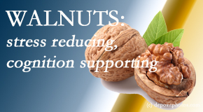 Wilson Family Chiropractic shares a picture of a walnut which is said to be good for the gut and reduce stress.