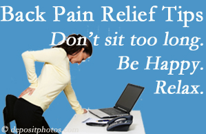 Wilson Family Chiropractic reminds you to not sit too long to keep back pain at bay!