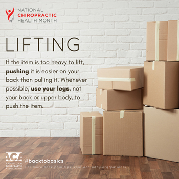 Wilson Family Chiropractic advises lifting with your legs.