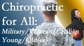 Wilson Family Chiropractic delivers back pain relief to civilian and military/veteran sufferers and young and old sufferers alike!