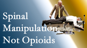Chiropractic spinal manipulation at Wilson Family Chiropractic is worthwhile over opioids for back pain control.