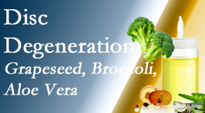 Wilson Family Chiropractic presents interesting studies on how to treat degenerated discs with grapeseed oil, aloe and broccoli sprout extract.