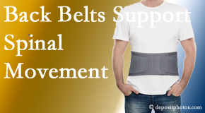 Wilson Family Chiropractic offers support for the benefit of back belts for back pain sufferers as they resume activities of daily living.