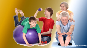 Millville exercise image of young and older people as part of chiropractic plan