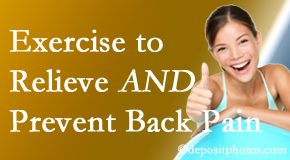 Wilson Family Chiropractic urges Millville back pain patients to exercise to prevent back pain and get relief from back pain. 