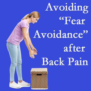Millville chiropractic care encourages back pain patients to resist the urge to avoid normal spine motion once they are through their pain.