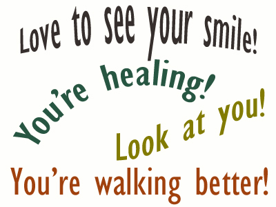 Use positive words to support your Millville loved one as he/she gets chiropractic care for relief.
