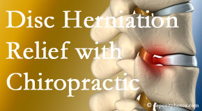 Wilson Family Chiropractic gently treats the disc herniation causing back pain. 